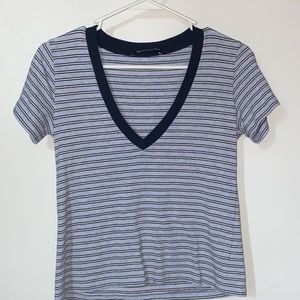 BRANDY MELVILLE Striped VNeck Shirt